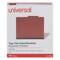 Universal 8-Section 3-Divider Pressboard Classification Folders - Letter, Red (10/Box)
